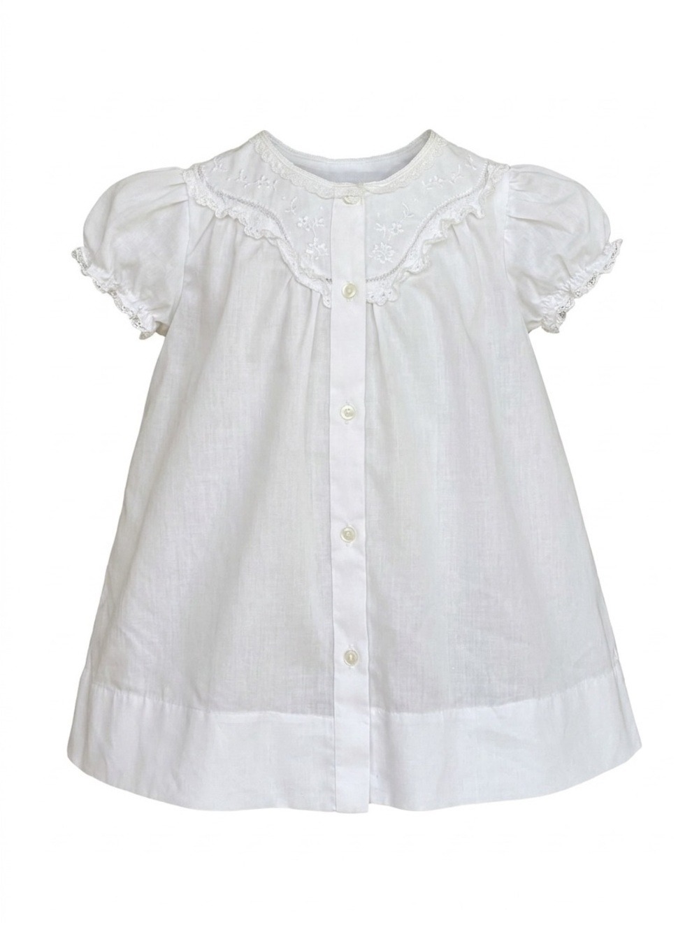 Feltman Bros. Vintage White Embroidered Cotton Long Baby Dress Size 0-3 Mo.